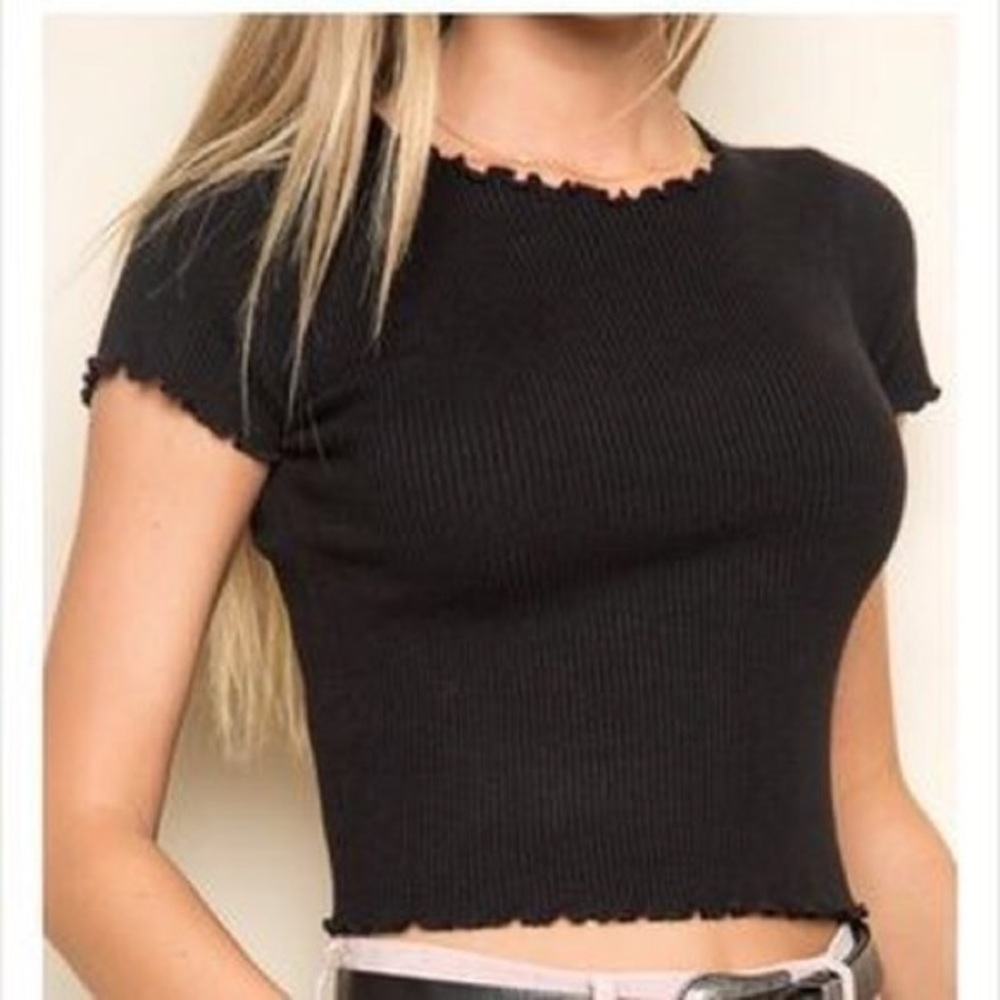 Black Brandy Melville top lettuce edging
